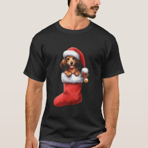 T-shirt Dachshund En Sock Noël Noël Noël Noël Noël Noël No