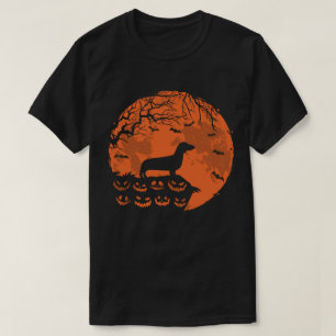 T-shirt Dachshund Et Lune Cadeau Amoureux des chiens Hallo
