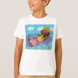 T-shirt Dachshund Fainéant de la Plage