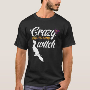 T-shirt Dachshund fou Halloween Chien sorcier