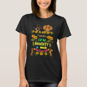 T-SHIRT DACHSHUND FUNNY PET WIENER DOG CUTE NAUGHTY ET N