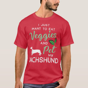 T-shirt Dachshund Funny Vegan propriétaire Amoureux des ch
