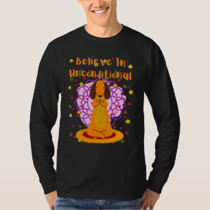 T-shirt Dachshund Funny Wiener Chien Yoga Exercice Unconfi