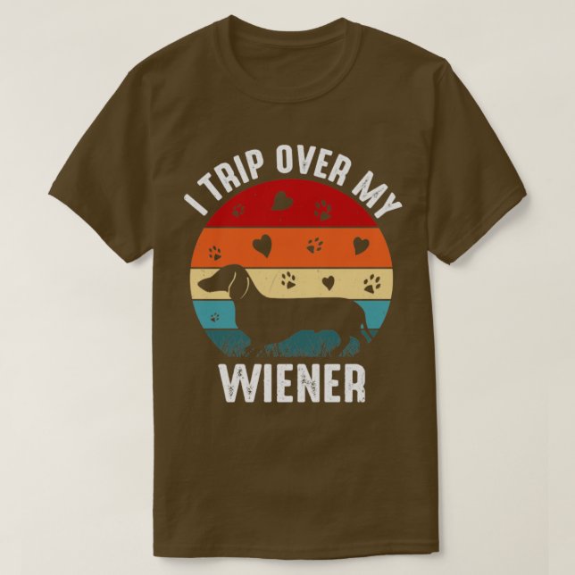 T-shirt Dachshund Je Voyage Sur Mon Chien Wiener Funny Ret (Design devant)