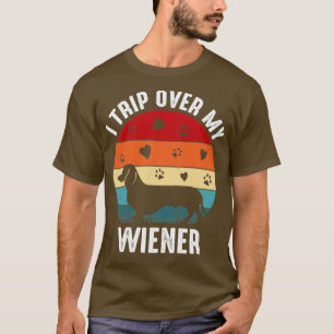 T-shirt Dachshund Je Voyage Sur Mon Chien Wiener Funny Ret
