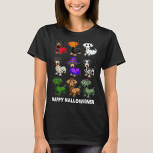 T-shirt Dachshund Joyeux Halloweiner Fun Halloween Chiens 