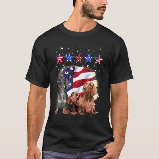 T-shirt Dachshund Joyeux Jour de l'Indépendance américaine