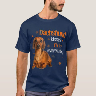 T-shirt Dachshund Kisses Réparez tout le dachshund amant