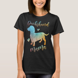 T-shirt Dachshund Mama Colorful Dachshund coeurs Chien Mam