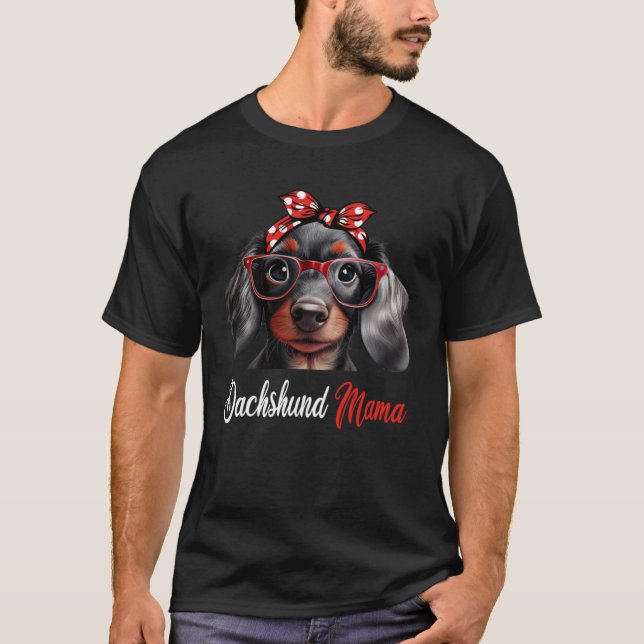 T-shirt Dachshund Mama Dog Mom Headband Mothers Day (Devant)