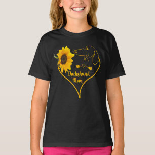 T-shirt Dachshund Maman avec Sunflower Heart Fête des mère