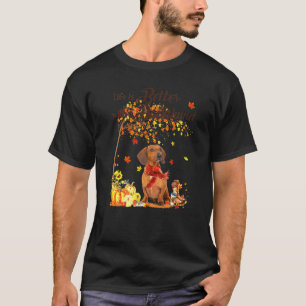T-shirt Dachshund Maple Tree Thanksgiving Day mignon Chien