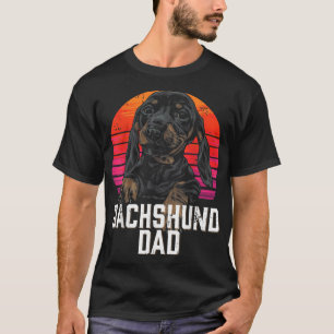 T-shirt Dachshund Papa Retro Weiner Sausage Chien Papa Bad