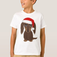 Dachshund Père Noël - Chocolat à poil long