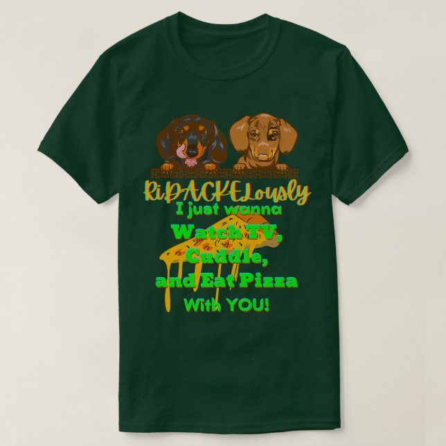 T-SHIRT DACHSHUND PET AMUSANT WIENER CHIEN CADEAU TV ET (Design devant)