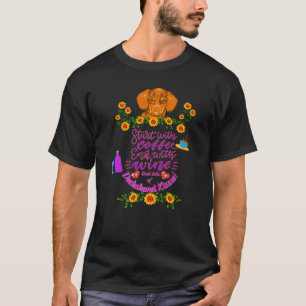 T-SHIRT DACHSHUND PET FUNNY WIENER CHIEN COMMENCEZ PAR LE