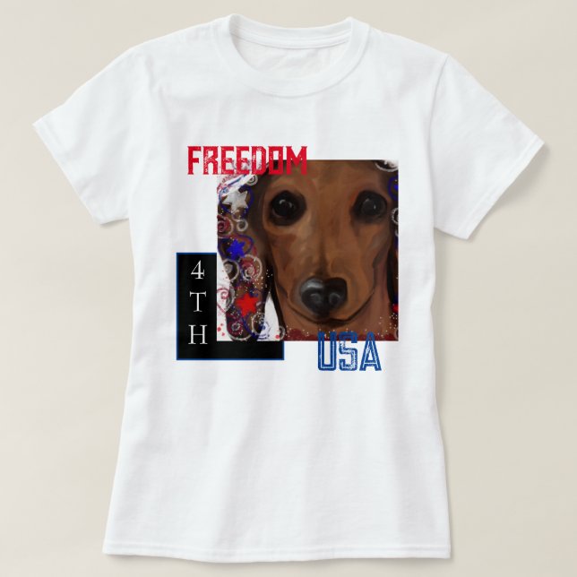 T-shirt Dachshund Rouge      (Design devant)