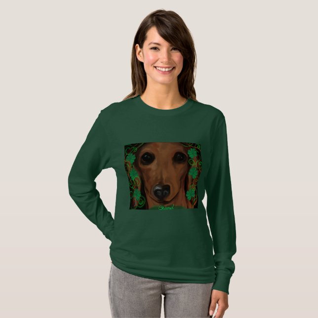 T-shirt Dachshund Rouge      (Devant entier)