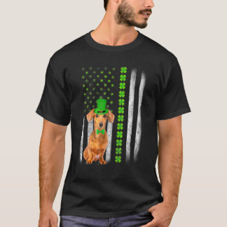 T-shirt Dachshund Saint Patrick Jour S Drapeau américain D
