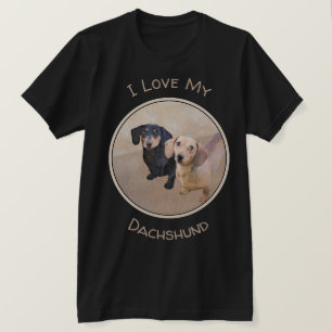 T-shirt Dachshund (Smooth) Peinture - Art Chien original