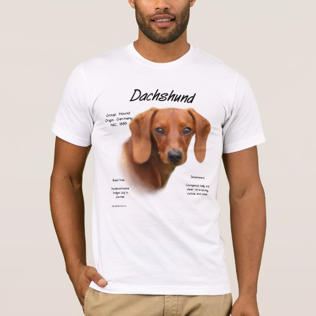 T-shirt Dachshund Smooth Rencontrez la race (Devant)