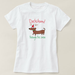 T-shirt Dachshund Through the Snow Basic Plus Size