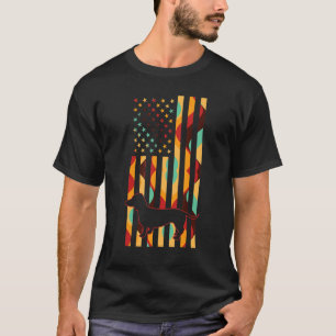 T-shirt Dachshund Tie Dye Drapeau Américain Dachshund