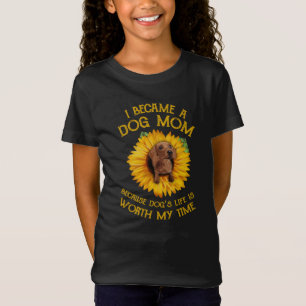T-Shirt Dachshund Tournesol Je suis devenu un chien Maman 