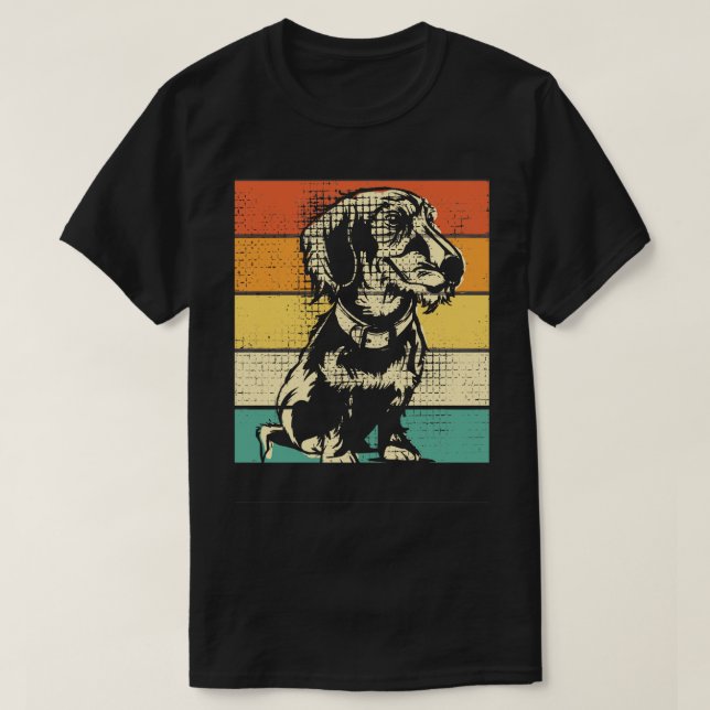 T-shirt Dachshund Vintage 1 (Design devant)