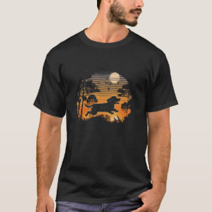 T-shirt Dachshund Wiener Chien coucher de soleil Jardin Na