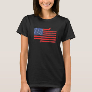 T-shirt Dachshund Wiener Dog Daschund Drapeau américain