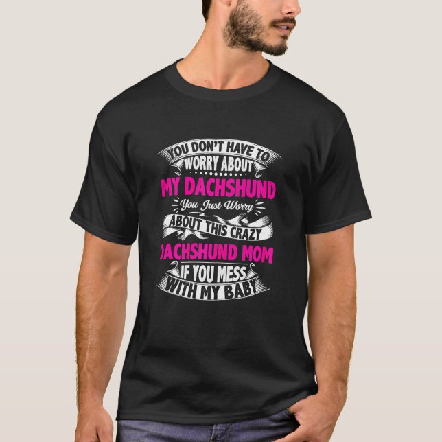 T-shirt Dachshund Womens Wiener Doxie Chien Doggy Pup (Devant)