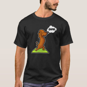 T-shirt Dachshund Yoga Poses Sport Gymnastique Ohmmm Coeur