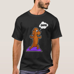 T-shirt Dachshund Yoga Poses Sport Gymnastique Ohmmm Coeur