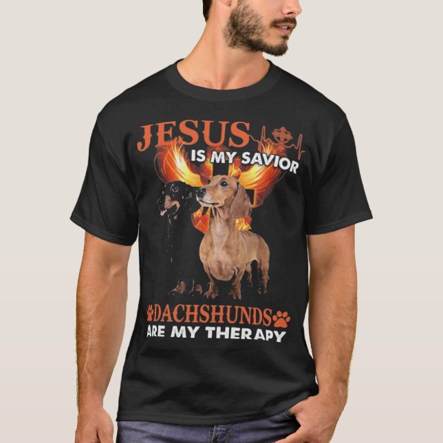 T-shirt Dachshunds Jésus (Devant)