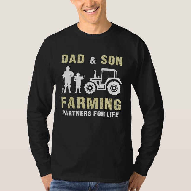 T-shirt Dad And Son Farming Partners For Life Farmer Fathe (Devant)