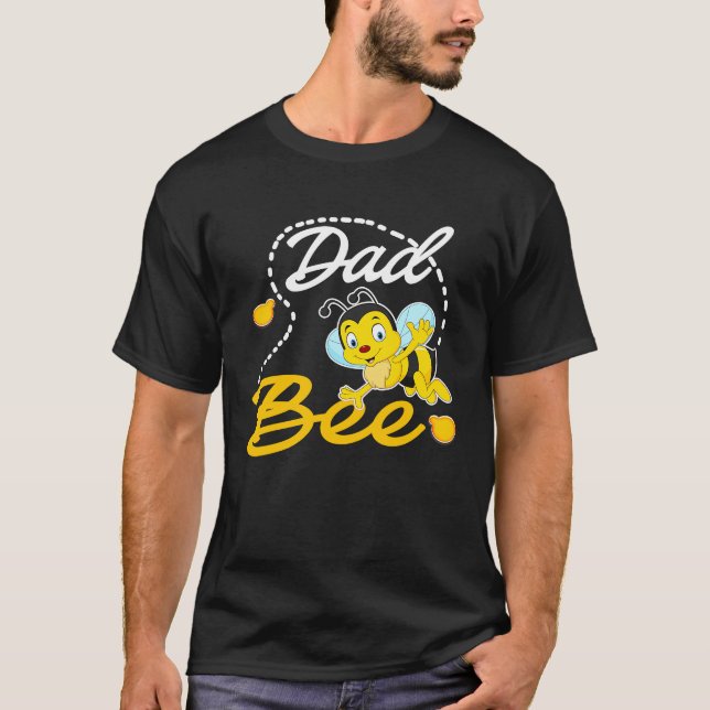 T-shirt Dad Bee Father Matching Family First Bee Day Outfi (Devant)