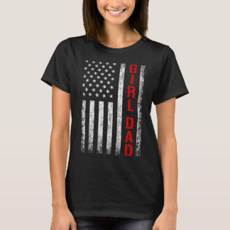 T-shirt Dad Daughter Dad Of Girls Usa Flag Father's Day 