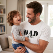 Dad Established Simple Black Typography White