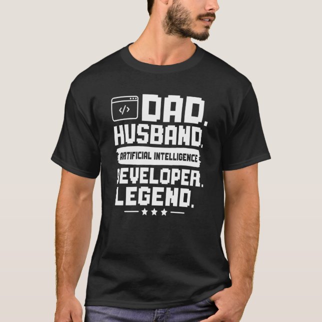 T-shirt Dad Husband Artificial Intelligence Developer Lege (Devant)