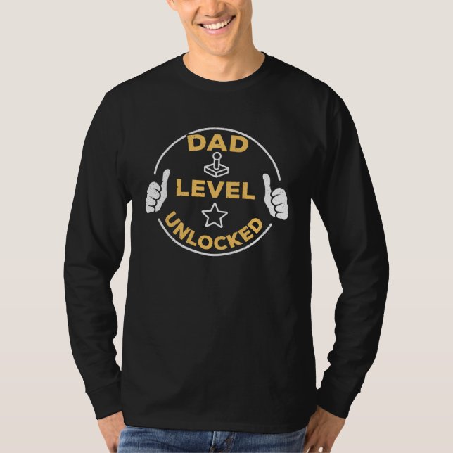 T-shirt Dad Level Unlocked Soon To Be Dad (Devant)