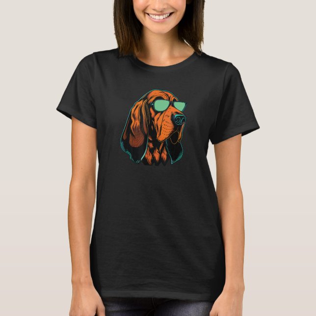 T-shirt Dad Mom Cool Dog Sunglasses  Bloodhound (Devant)