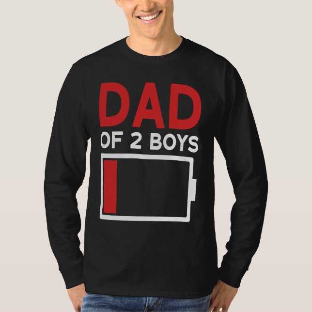 T-shirt Dad of 2 Boys Father's Day (Devant)