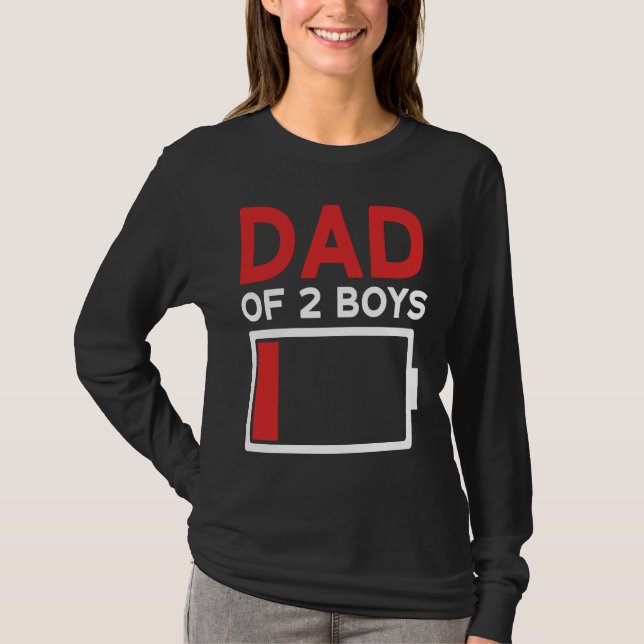 T-shirt Dad of 2 Boys Father's Day (Devant)