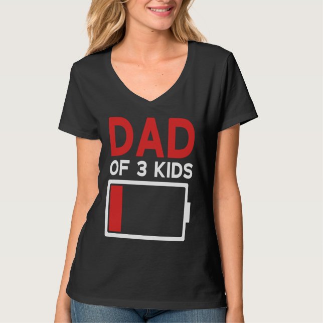 T-shirt Dad of 3 Kids Father's Day (Devant)