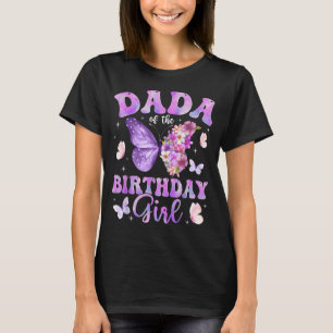 T-shirt Dada de la fille d'anniversaire de la fête papillo