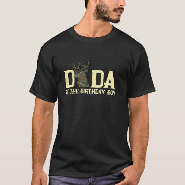 T-shirt Dada of the Birthday Boy Deer Hunter Camouflage Fl (Devant)