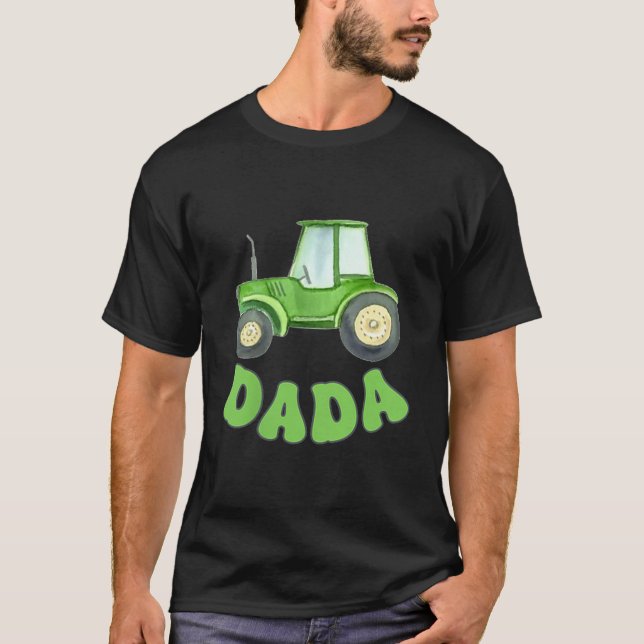 T-shirt Dada Of The Birthday Boy Tractor Farm Trucks Famil (Devant)