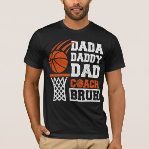 T-shirt dada papa papa entraîneur frère Basketball Fête de