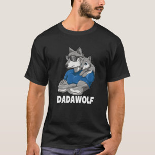 T-shirt Dadawolf Wolf Papa Et Baby Papa Fête des pères Pou